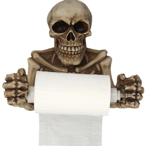 Toilettenpapierhalter Wand Retro Klopapierhalter Mit Totenkopf, Horror Dekoration Fürs Wohnzimmer, Personalisierter Klorollenhalter Aus Kunstharz, Bohrmontage