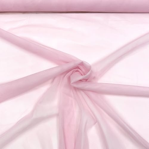 MAGAM-Stoffe Jasmin weicher Tüllstoff für Bekleidung Deko Soft Tüll Meterware (04. Rosa)