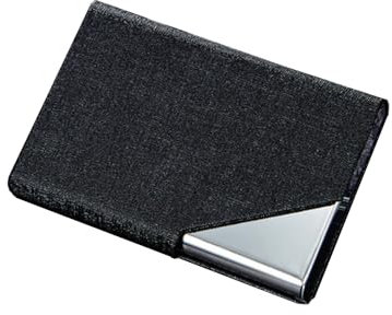 Edelstahl Visitenkartenetui, Visitenkartenhalter Tragbare Tasche Kartenetui Brieftaschen Name Kartenetui mit Magnetverschluss für Männer Frauen - Schwarz