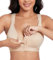 Lemorosy Women's Post Surgical Front Closure Bra Wirefree Non Padded Racerback with Adjustable Wide Strap(Beige,38C)