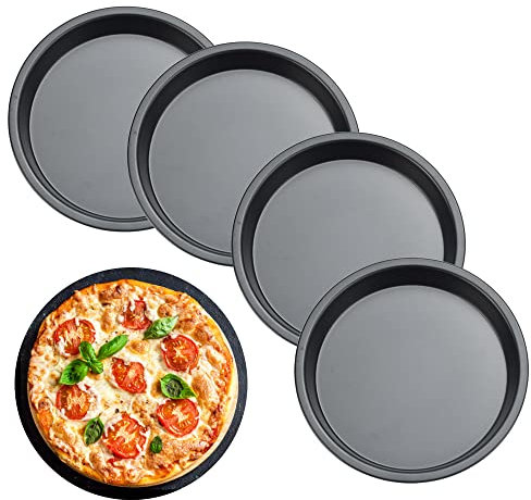 KUBDPQOR Conjunto de Moldes y Bandejas para Pizza - Plato para Pizza Perfecto, Ideal para Hornear Pizzas Caseras y Congeladas
