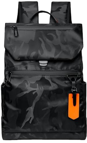 OUXUNDAI Rucksack Männer Business Casual Rucksack Laptop Rucksack Outdoor Große Kapazität Reiserucksack-Camouflage Schwarz