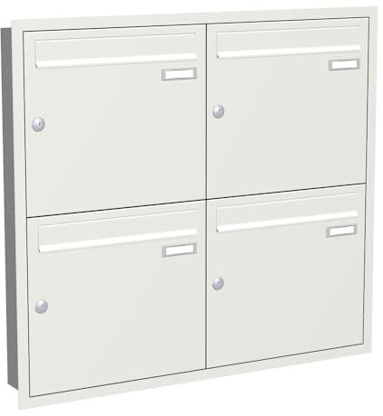 Briefkastenanlage | KNOBLOCH | Unterputz | Weiß | 4-Fach | senkrechte Kästen