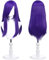 Parrucca universale per costumi 60cm pollici con 2 retine per capelli per cosplay, Halloween e feste a tema (Viola)