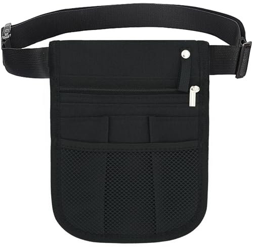 Gürteltasche Einzelhandel,Krankenschwester Gürteltasche,Krankenschwester Organizer,Utility Hüfttasche Arbeit Organizer,Hüfttasche mit Verstellbarem Gürtel,Multifunktionale (Schwarz mit Mesh)