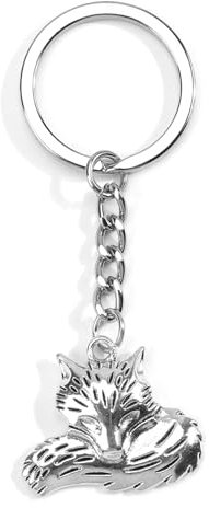 Porte-clés renard, pendentif animal de la forêt, décoration renard, petit animal en peluche, cadeau pour enfants, adultes, argenté, S