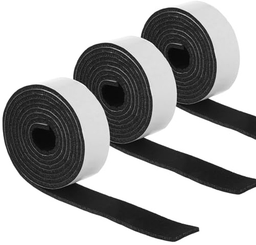3 Rolle Filzstreifen Selbstklebend 2m x 2,2cm Selbstklebend Filzgleiter Möbelpads Rolle für Hartholzböden zur Vermeidung von Schalldämmung Kratzern (Schwarz)