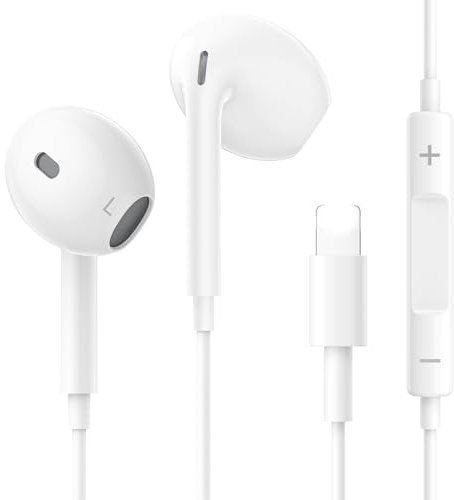 In-Ear-Kopfhörer mit Kabel [MFi-Zertifiziert] kabelgebunden mit Mikrofon und Lautstärkeregler, Kopfhörer HiFi Stereo Ohrhörer/Apple Kopfhörer mit Kabel für iPhone 14 Pro/Pro Max/13/12/11/SE/XS/XR/8/7