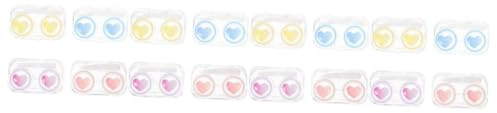 SHERCHPRY 16pcs Travel Small Cosmetic Lens Box Portable Lens Carrier for Contacts Holder Simple Case for Daily Contact Storage Box Random Color
