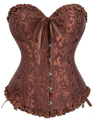 Genérico Corset Top Mujer Push Up Bustier Corset Top para Mujeres Steam Punk Brocado Encaje Corsé Talla Grande Corpiño Medieval Fajas Bustier Gótico Corsé para Halloween Carnival Navidad Party