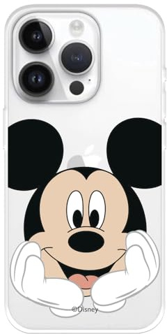 Schutzhülle kompatibel mit iPhone 15 Pro, offizielles Disney Mickey Love, zum Schutz Ihres Handys. Transparente Silikonhülle mit offizieller Lizenz von Disney-Klassikern