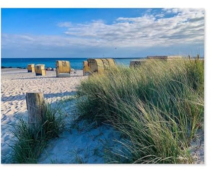1000 Teile Puzzle Für Erwachsene Und Kinder，Strandkörbe auf der Insel Fehmarn an der Ostsee，Stressabbau Herausforderung Bodenpuzzle DIY Home Wanddekoration（50x70cm）-A67