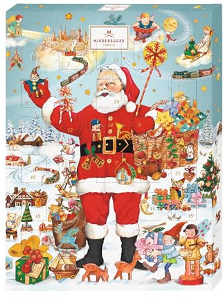 Niederegger | Adventskalender »Weihnachtsmann« | 1x 500g | Gefüllt mit klassischen & weihnachtlichen Spezialitäten | Marzipan für die Weihnachtszeit