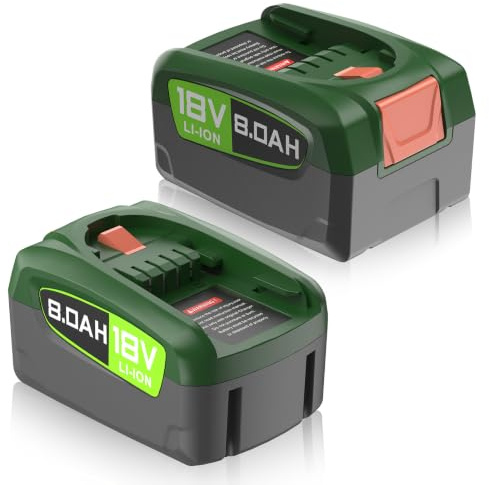 2 X 8000mAh für Bosch Akku 18V, Hochkapazität Akku für Bosch PBA 18 Volt | Ersatzakku für Bosch PBA 18V, Kompatibel mit PBA PSB PSR Home & Garden, Gloria Werkzeuge (Nicht für Unlimited Staubsauger)