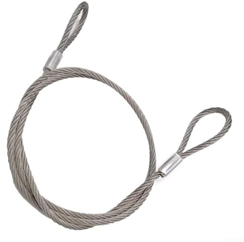 Cuerda de alambre con funda de aluminio, cable de acero de 1 m para gimnasio, aparejos de elevación, vallas de 6 mm a 16 mm de diámetro, acabado plateado (10 mm x 1 m)