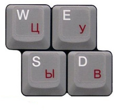 HQRP Russische transparente laminierte Tastaturaufkleber für allen PCs und Notebooks mit Roten Buchstaben