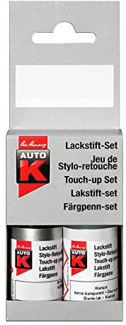 B76 ROUGE DE FEU MET (Stylo retouche 9 ml + Vernis 9 ml) - Pinceau reparation rayure peinture aile carrosserie RENAULT (9 ml + vernis 9 ml pour teintes metalisees)