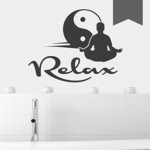 WANDKINGS Wandtattoo Relax Yin Yang 50 x 39 cm dunkelgrau - erhältlich in 33 Farben