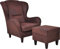 Supellex Ohrensessel »Sofia«, Design Kunstleder Vintage, braun, dunkel (Design-Nr.: 5192), wahlweise mit Hocker