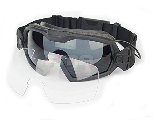 Gafas de protección con sistema de ventilación para práctica deportiva, ciclismo, conducción, tácticas, paintball, airsoft, esquí, snowboard, de color negro , negro