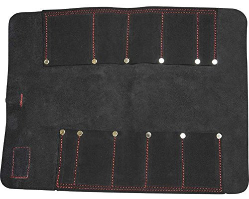 Black Leather Chisel Roll - Personalised - Connell of Sheffield