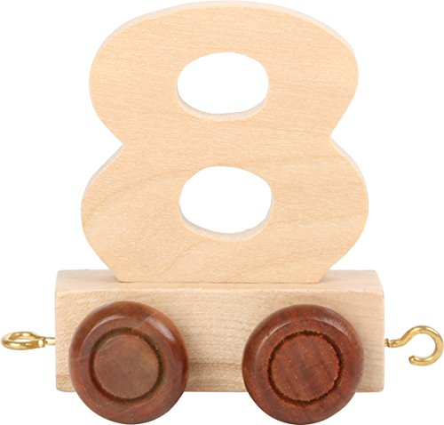 Small Foot- Trenino con Il Numero 8 in Legno Naturale, 10560