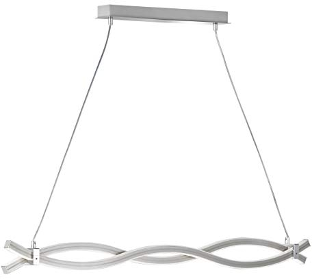 Reality Leuchten LED Pendelleuchte Wave R32352107, Metall, Nickel matt, Acryl weiß, 25 Watt