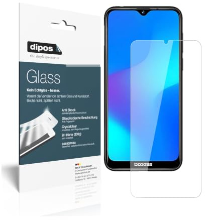 dipos 2x Displayschutzfolie 9H klar für Doogee Y8 | Bricht und splittert nicht, kein Echtglas, Anti-Shock, passt perfekt, kratzfest, blasenfrei, hüllenfreundlich, selbstklebend