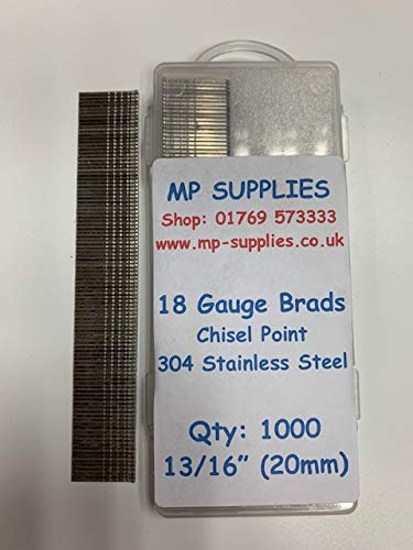 Stainless Steel Brad Finish Nail 18gauge 20mm (Box 1000) Usually despatched Same Working Day