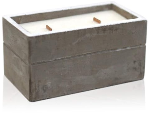 Ancient Wisdom Large Wooden Wick Soy Candle in Concrete - Clove and Dark Sandal