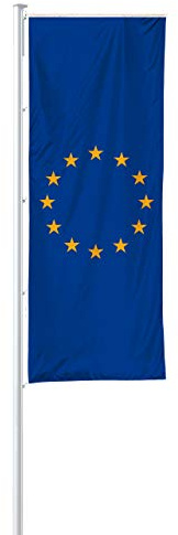 Vispronet® Europarat, EU Hissfahne 120x300 cm für Ausleger ✓ in Deutschland produziert ✓ versch. Materialien ✓ Hochformat (Multiflag®)