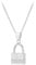 Tuscany Silver Women's Sterling Silver CZ 10.5mm x 22mm Padlock Pendant On Sterling Silver 25 Panza Curb Chain 46cm/18 Necklace