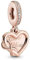 PANDORA Love You Unendlichkeits-Herz Charm-Anhänger aus 14 Karat Rosévergoldeter Metalllegierung und Cubic Zirkonia, 789369C01