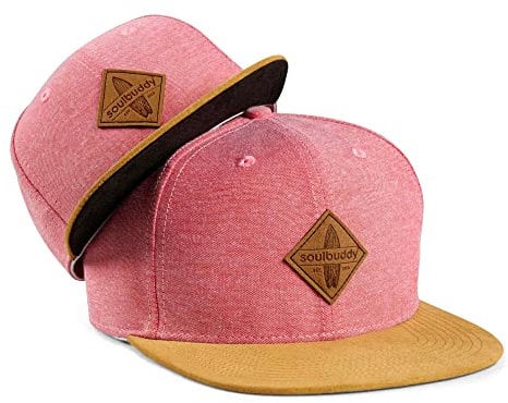 Soulbuddy Cap Herren Cap Kinder – 2er-Set Familien Outfit Set – Vatertagsgeschenk für Papa – Geschenke zum Vatertag – Papa Geschenk – Hellrot – One Size und Kids L