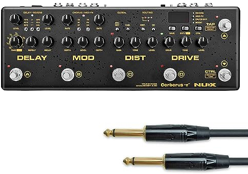 Nux Cerberus Multi-Effektgerät für E-Gitarre + keepdrum Klinkenkabel