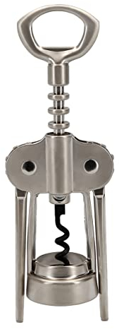 Gut&Günstig Weinöffner matt | Korkenzieher Wein mit beschichteter Spirale, Silberfarben