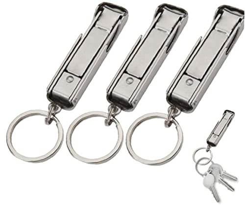 Ultra-thin Nail Clippers Keychain, 3 Pcs Mini Foldable Nail Cutter with Key Ring, Portable Pocket Manicure Tool for Outdoor Travel Camping