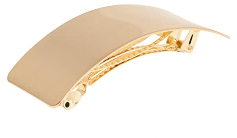Amagogo Modische Gebogene Automatische Französische Haarspange Aus Metall, Großer Haarnadel Pferdeschwanzhalter, Gold