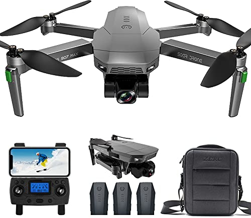 X-Verse ZLL SG907 MAX Drone con Telecamera 4K HD, Gimbal a 3 Assi, Quadcopter RC con Motore Senza Spazzole, GPS WiFi Trasmissione Droni (3 Batterie)
