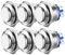 Guuzi 6pcs Pulsanti Momentanei Da 16mm 3A/250VAC; Pulsante Di Alimentazione Impermeabile 5A/12VAC Piccolo Rotondo In Metallo Inossidabile Cromato 2Pin N/O (Testa Alta)