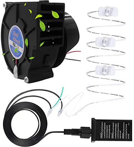ZYWUOY Inflatable Air Blower Replacement, 12V 1.5A Insulated Waterproof Fan Blower Motor with 3 Led Light String and 2A Adapter for Garden Yard Inflatables Bbq Picnic Camping Heating (UK)