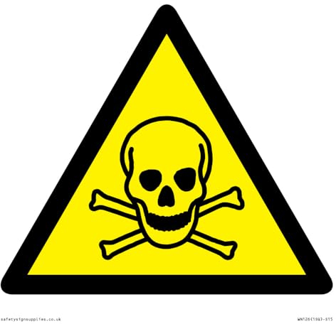 W016 Warnung: Toxic Material Schild – 150 x 150 mm – S15
