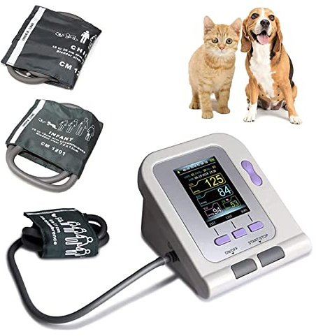 Pet Blood Pressure Monitor, Digital Veterinary Equipment, 3 Mode 3 Cuffs Electronic Sphygmomanometer, for Dog/Cat/Pets Animal Care