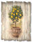 ARTland Wanddeko Bild aus Holz Holzbild vintage Deko 30x40 cm Blumentopf Pflanzen Zitronenbaum Mediterran Rustikal Vintage U0PT