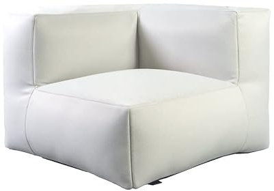 FINQA Nizza Sessel, Ecksessel, 87x87x64 cm, Outdoor Sitzgruppe in Weiß, Liegegarnitur Garten, Balkon und Terrasse