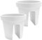 Stephans Möbelbörse 2er Set XL Balkon-Blumenkasten rund 28cm, Geländertopf, Balkonkasten, Blumentopf, Pflanztopf Railing 13L (Weiß)