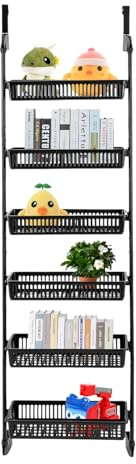 EurHomePlus Scaffale portaspezie da cucina, a 6 ripiani, per riporre le spezie, da appendere a parete, per la cucina o per le ante dell'armadio (nero)