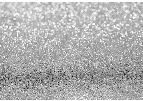 MIRRORANG 3x2m Silber Glitter Foto Hintergrund Gradient Farbe Nicht-Pailletten Moderne abstrakte Fotografie Hintergrund Hochzeit Geburtstag Party Baby Dusche Banner Fotostudio Requisiten