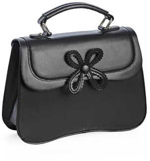 Banned Retro Schultertasche Noelle Black Vintage Handtasche Umhängetasche Schleife 50er