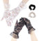SLEEKEE 2 Pares de Guantes de Encaje, Cortos y Elegantes, 2 Gomas para el Pelo - Protección Solar para Bodas y Actividades al Aire Libre